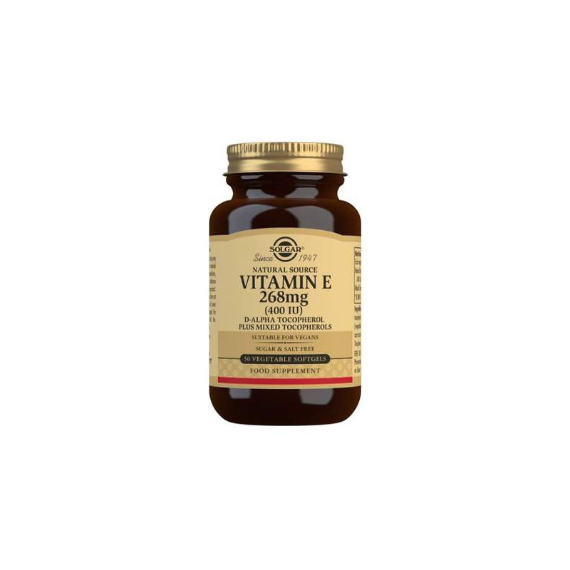 E-vitamiini 268 mg, vegaaninen, Solgar 50 kaps