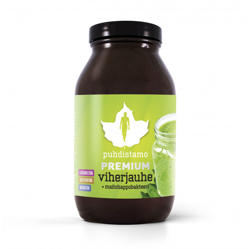 Premium Viherjauhe + Maitohappobakteeri - 120g