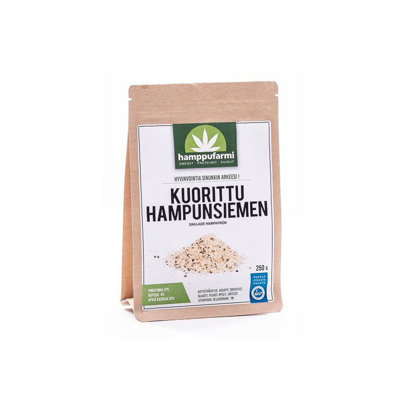 Kuorittu hampunsiemen 250g, luomu