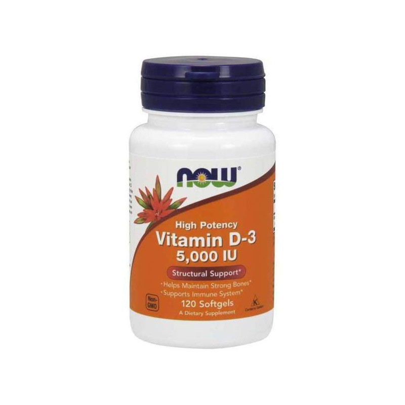 NOW Foods D3-vitamiini 125 ug, 120 kaps NOW Foods D3-vitamiini 125 ug, 120 kaps
