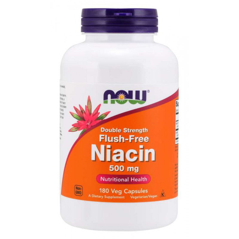 NOW Foods Flush Free Niacin 500 mg, 90 kaps