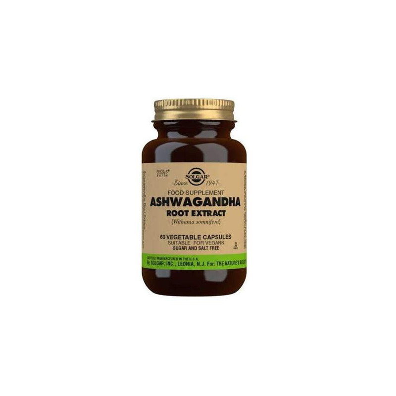 Ashwagandha juuriuute, Solgar 60 kaps Ashwagandha juuriuute, Solgar 60 kaps