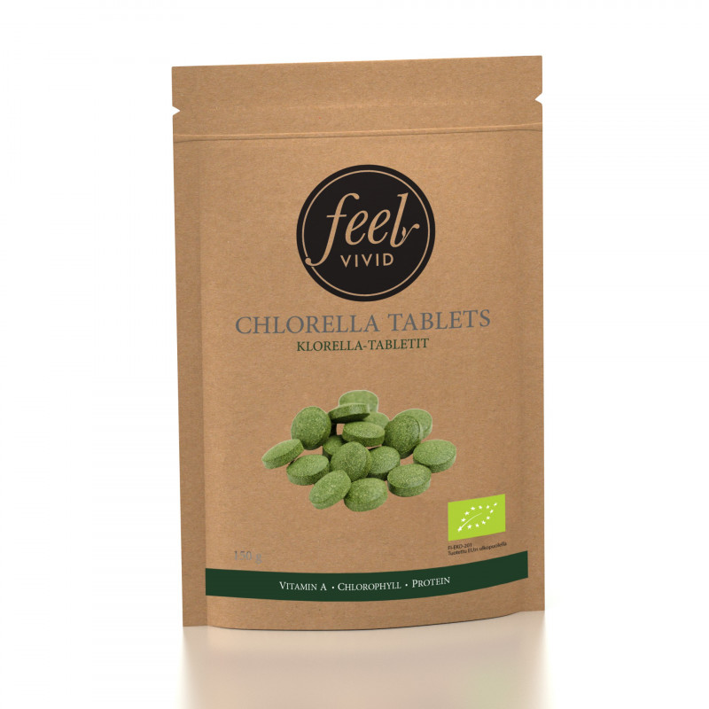 Klorella, 300 tablettia, Luomu Klorella, 300 tablettia, Luomu