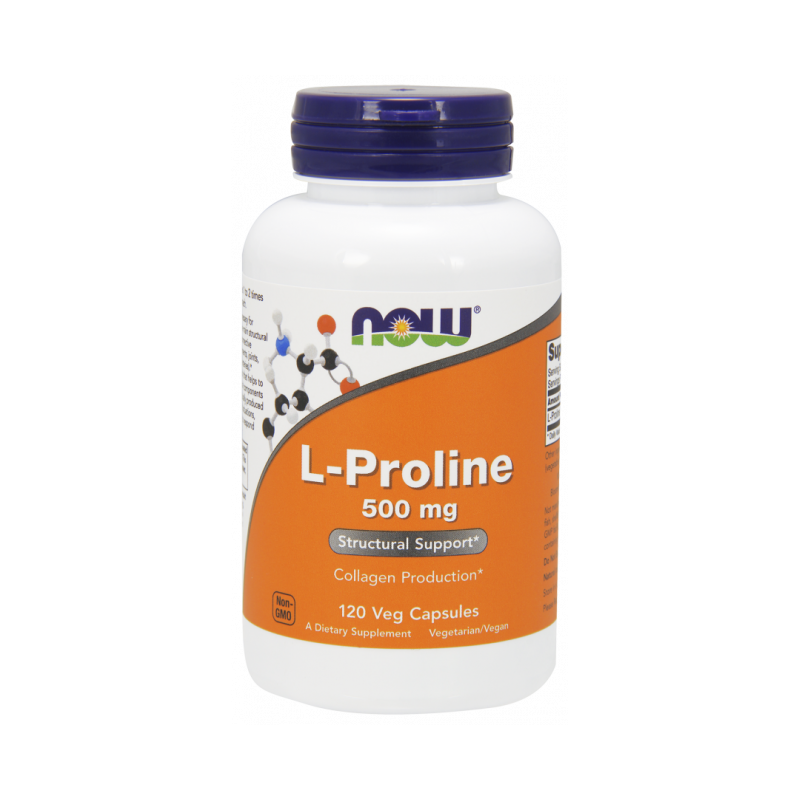 NOW Foods L-Proline 500 mg, 120 kaps