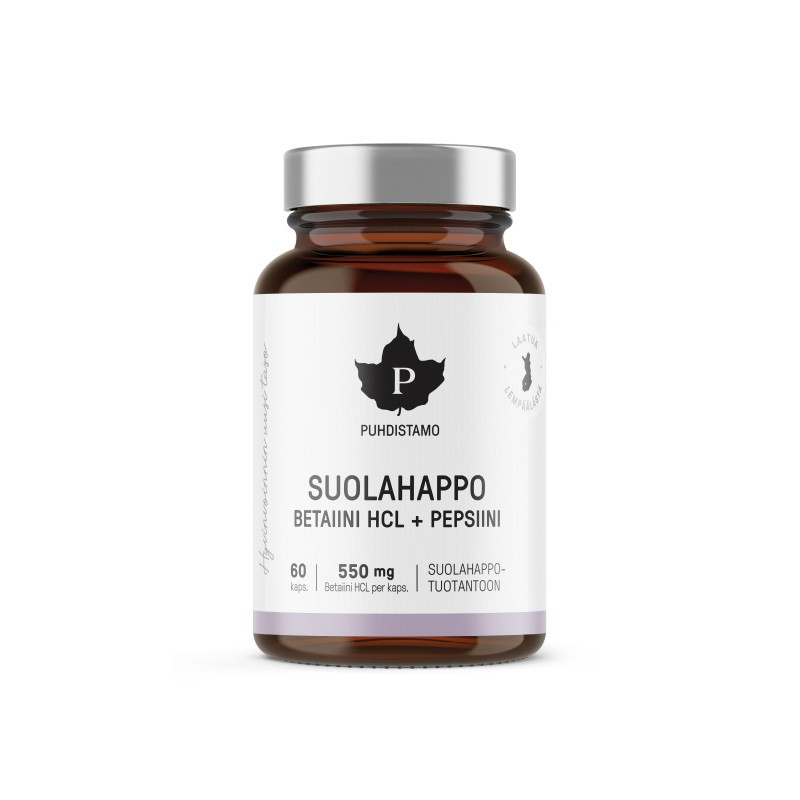 Betaiini HCL Suolahappo - 60 kaps Betaiini HCL Suolahappo - 60 kaps
