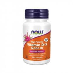 NOW Foods D3-vitamiini 125 ug, 240 kaps