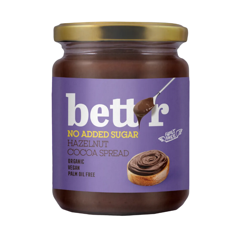 Hazelnut Cocoa Spread 250g, Ekologiskt, Inget tillsatt socker