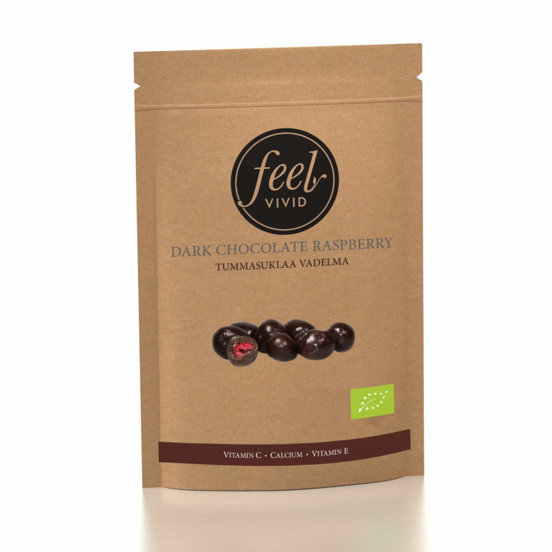 Tummasuklaa Vadelma 175g, Luomu