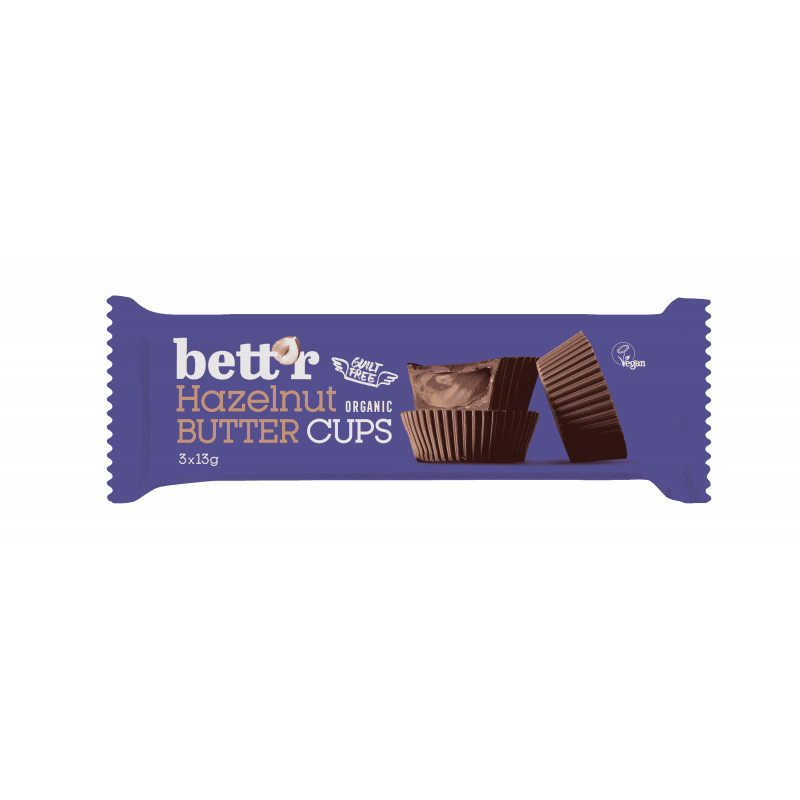 Nut Butter Cups with Hazelnut Cream 39g, Ekologisk