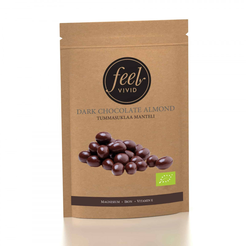 Tummasuklaa Manteli 200g, Luomu Tummasuklaa Manteli 200g, Luomu