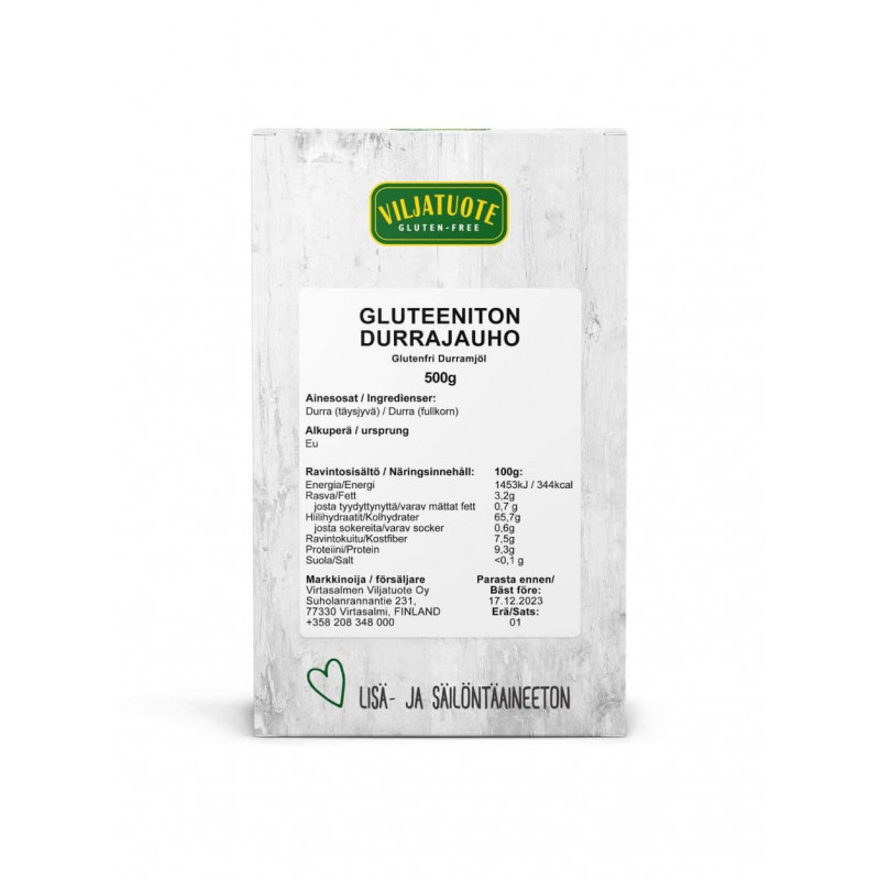 Täysjyvädurrajauho 500g Täysjyvädurrajauho 500g