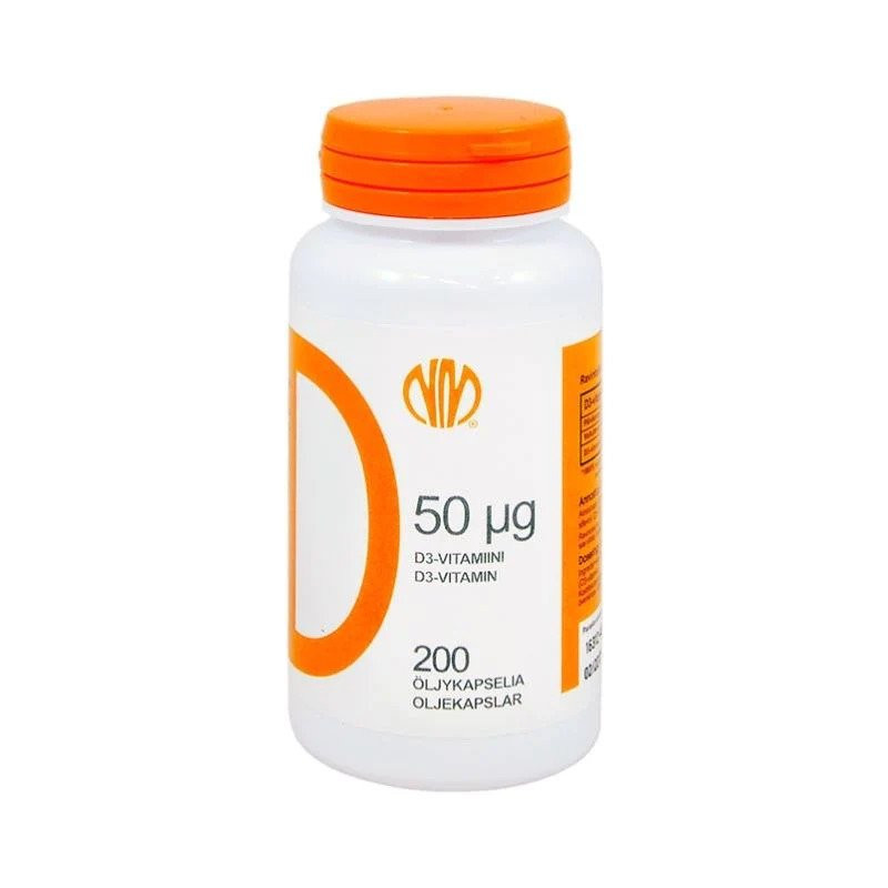 D3-vitamiini 50 ug 200 kaps D3-vitamiini 50 ug 200 kaps