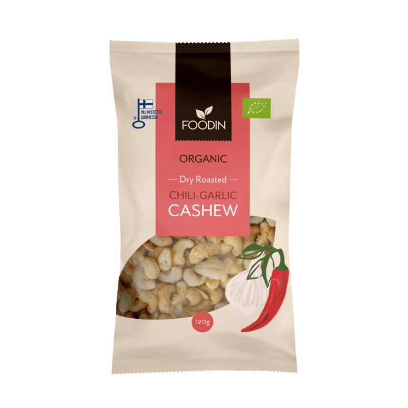 Chili-Garlic Cashew, luomu 120g Chili-Garlic Cashew, luomu 120g