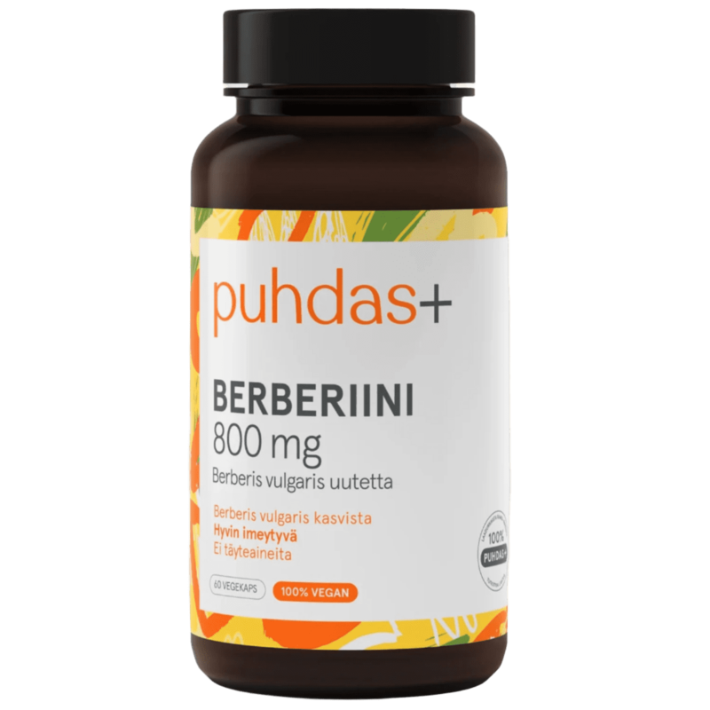 Berberiini 800 mg, 60 kaps, Puhdas+ Berberiini 800 mg, 60 kaps, Puhdas+