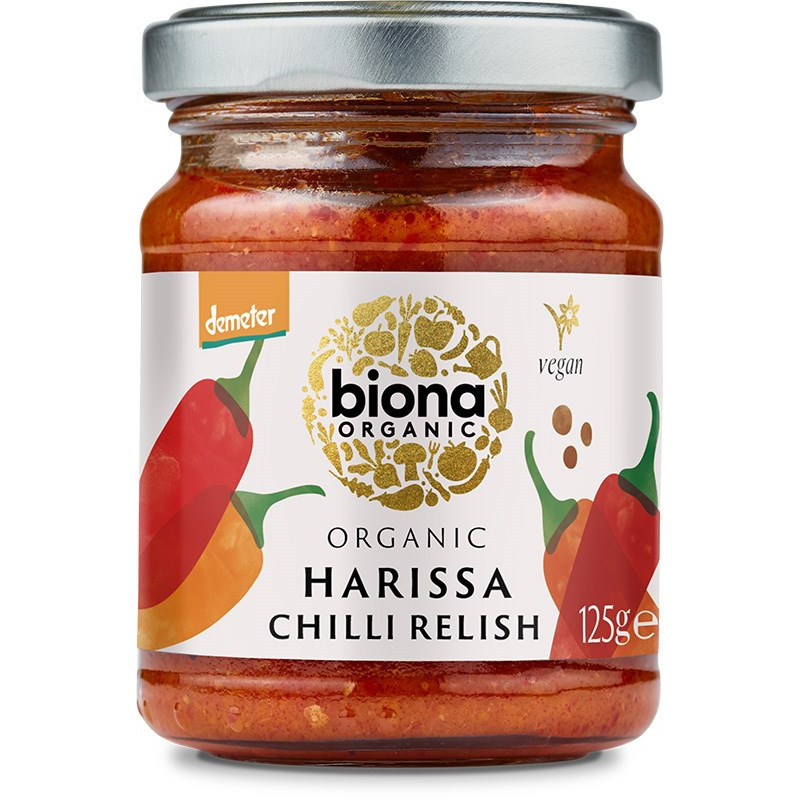 Harissa-chilikastike 125 g, Biona