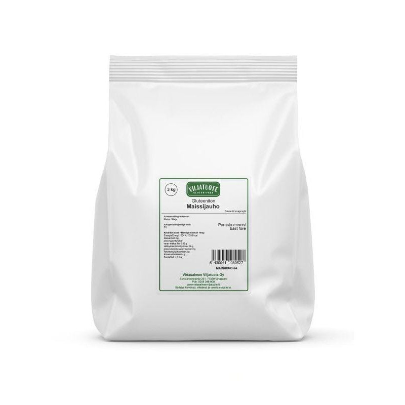 Maissijauho, Gluteeniton, 3 kg Maissijauho, Gluteeniton, 3 kg