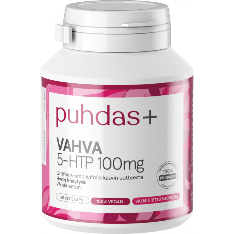 5-HTP 100 mg 60 kaps, Puhdas+ 5-HTP 100 mg 60 kaps, Puhdas+